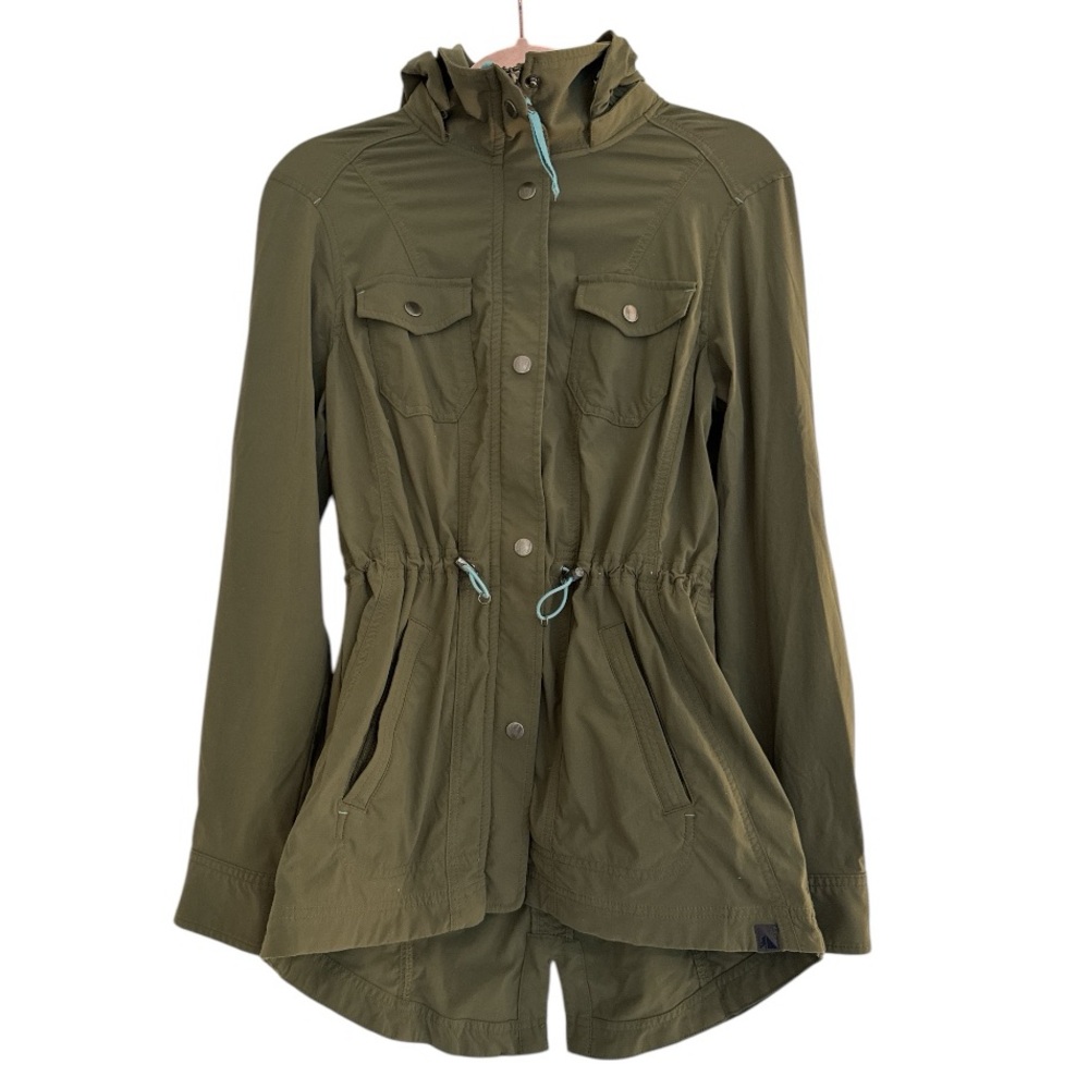 L.L. Bean Olive Green Lightweight Nylon Spandex Blend Utility Jacket